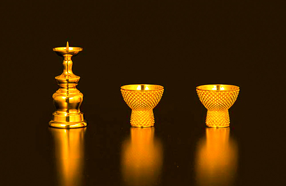 大渕光則　純金製火立