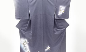 箔置き螺鈿草花模様