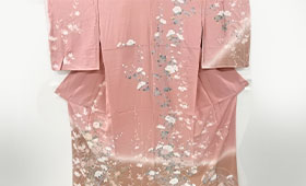 作家物 手描友禅菊・牡丹・楓模様一つ紋訪問着