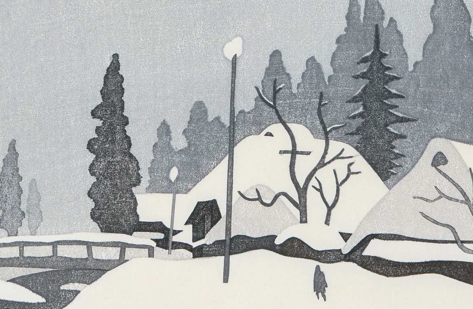 斎藤清 会津の冬 (61) 高田町 戦場